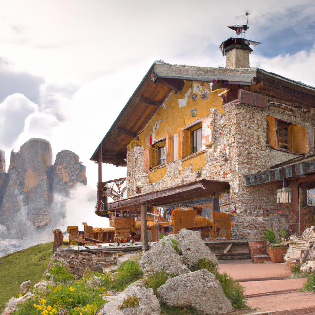 Step inside this warm and inviting alpine refuge in the Italian Dolomites, offering stunning views of the surrounding mountains.