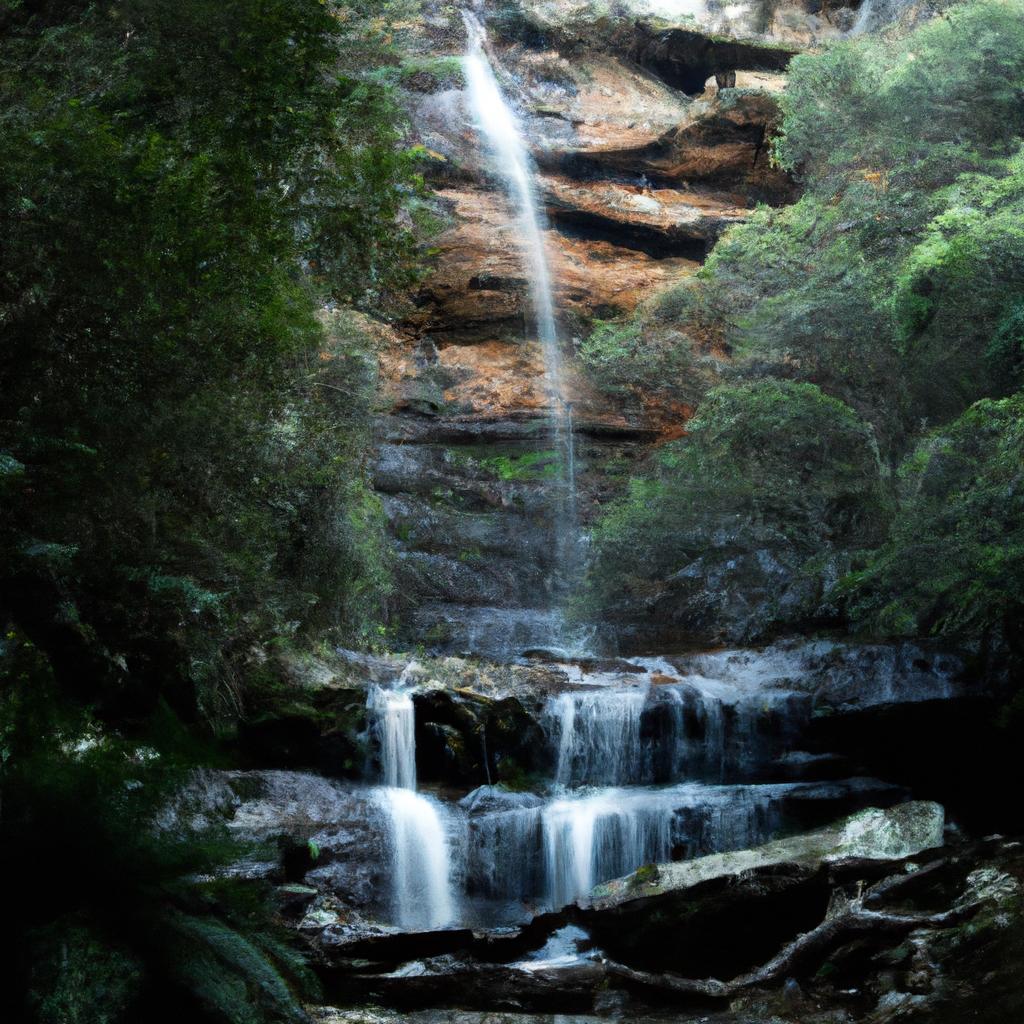 Admiring the stunning waterfall in the heart of the Blue Mountains