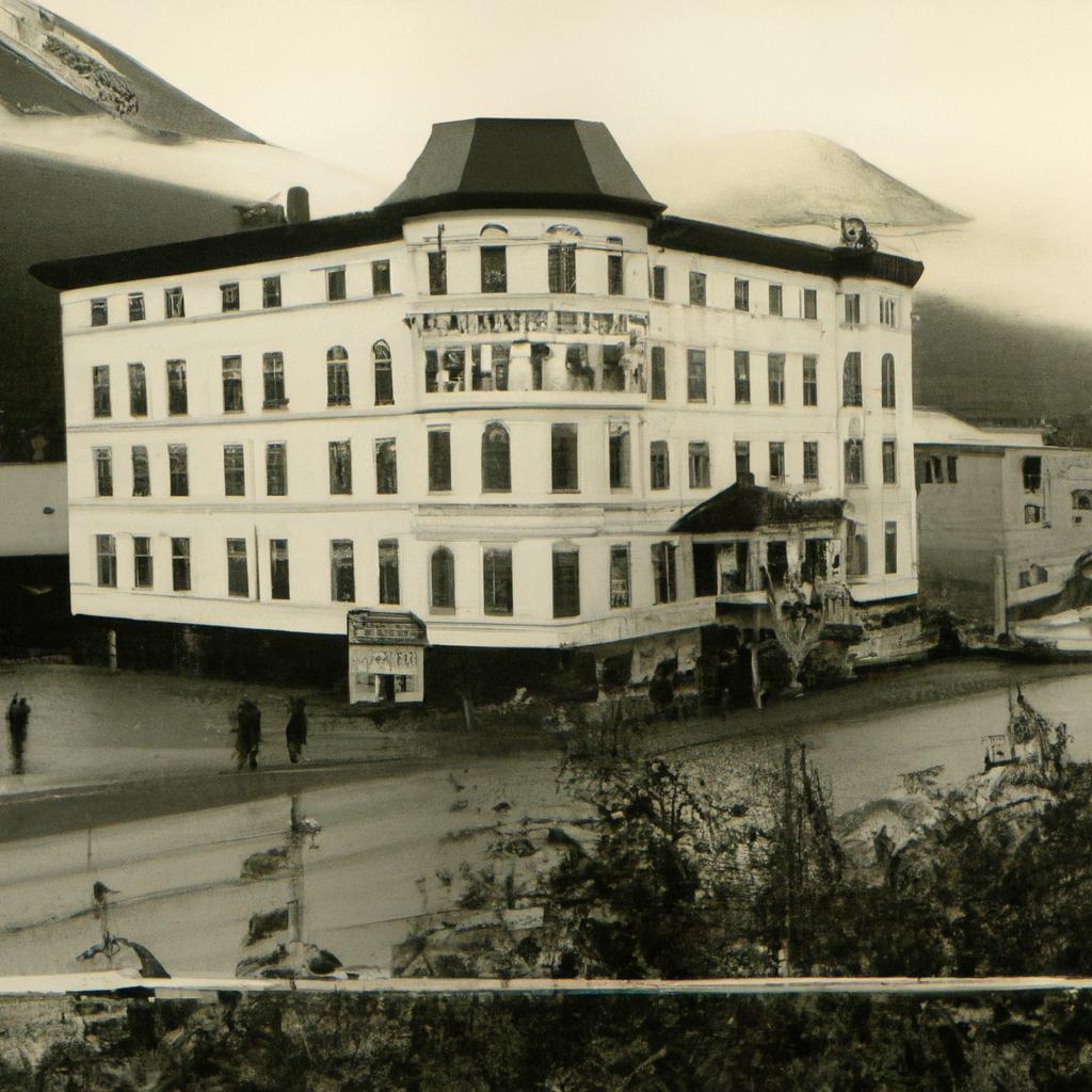 The Whittier Alaska Building in its original form during the early days