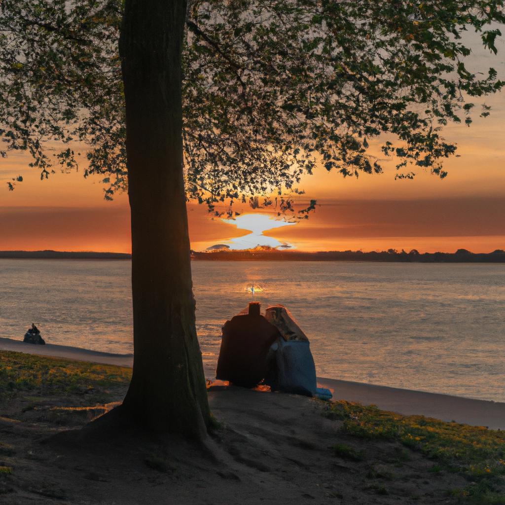 The breathtaking sunset view from Wilhelmstein island is the perfect backdrop for a romantic getaway.