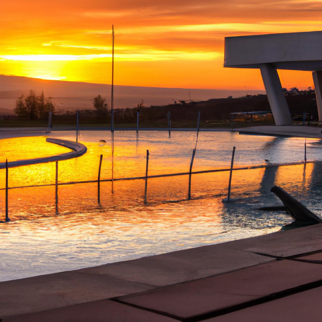 The breathtaking view of the sunset at the swimming pool in Chile is a must-see for tourists