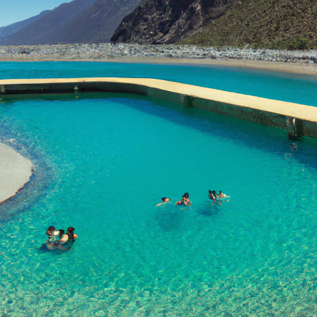 The swimming pool offers a refreshing escape from the scorching heat of the Chilean sun