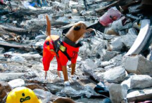 A Search And Rescue Dog Works Tirelessly To Find Survivors After A Natural