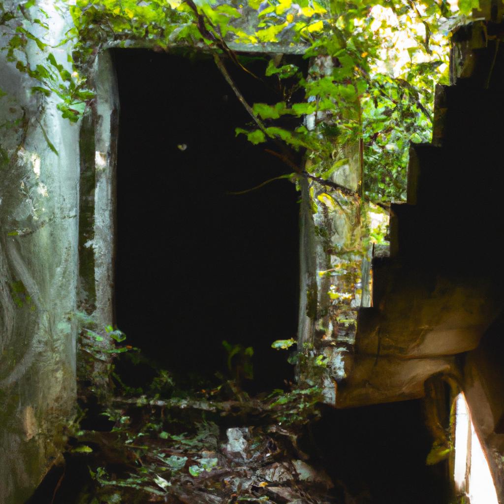 An adventurer explores the ruins of the abandoned island in Hawaii