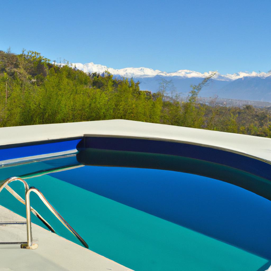 Swimming with a view in Chile - this above-ground pool is the perfect place to soak up the scenery.