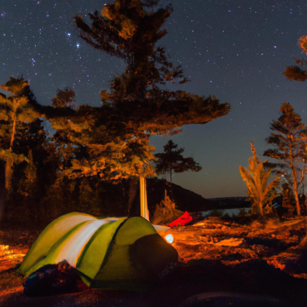 Camping under the stars in Acadia National Park