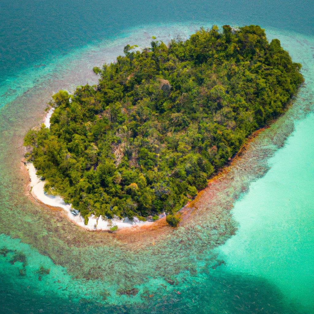 Sentinel Island's lush greenery and crystal clear waters.