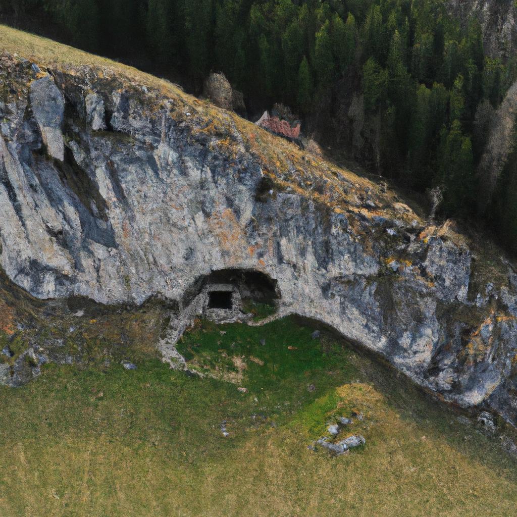 The Austria cave is nestled in a beautiful mountainous landscape