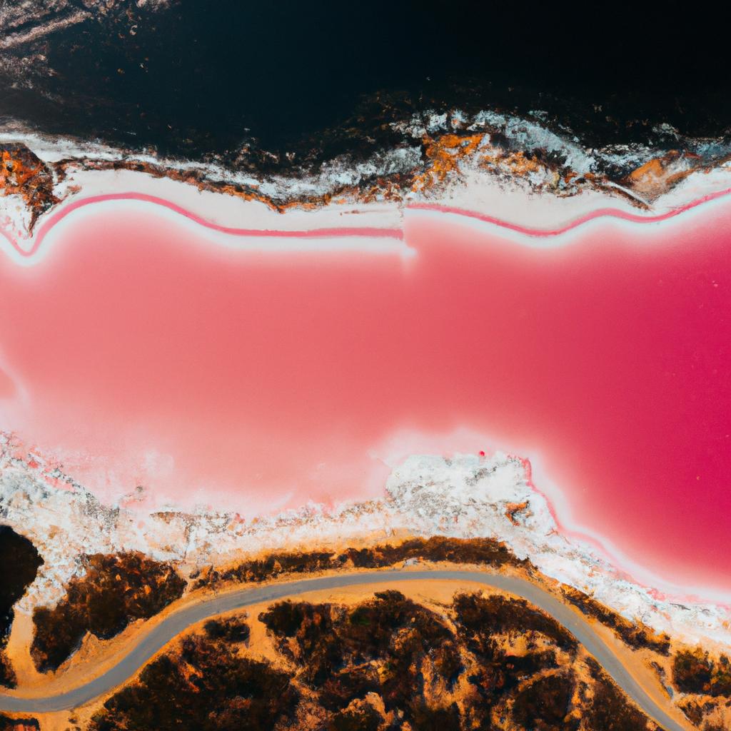 Get a bird's eye view of the stunning Pink Water Lake