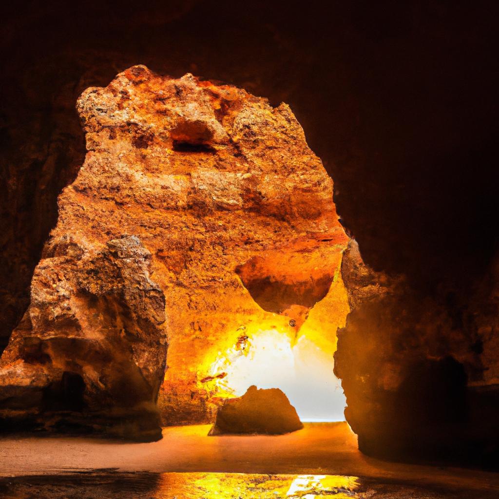 The Algarve caves offer breathtaking views, especially during sunset when the light illuminates the entrance