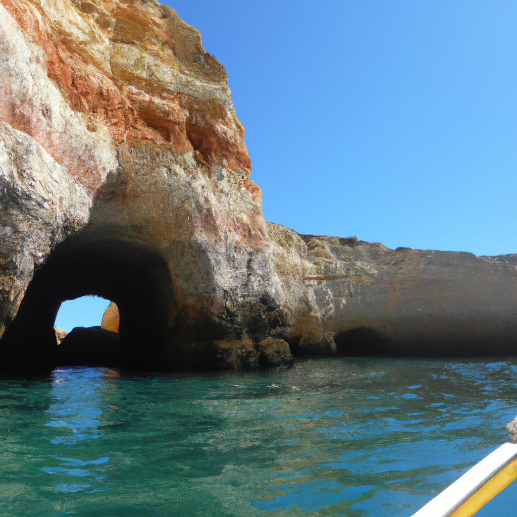 Boat tours are a popular way to explore the beautiful caves in Algarve, Portugal
