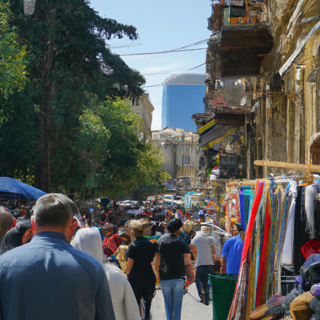 The bustling street of Baku where Ali and Nino's story unfolds