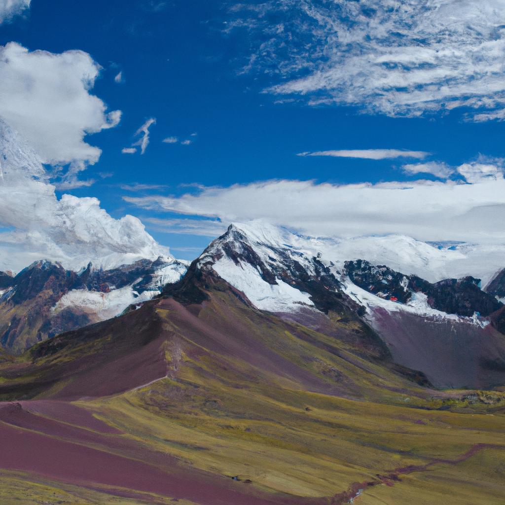 The breathtaking view of the Andes mountains from Vinicunca
