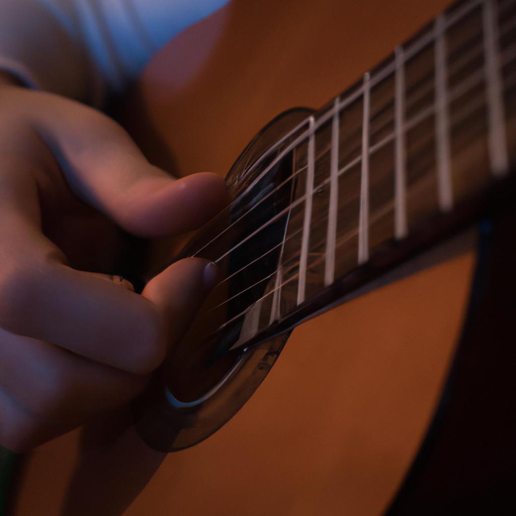 The strings of an Argentine guitar are plucked to produce beautiful, melodic sounds.