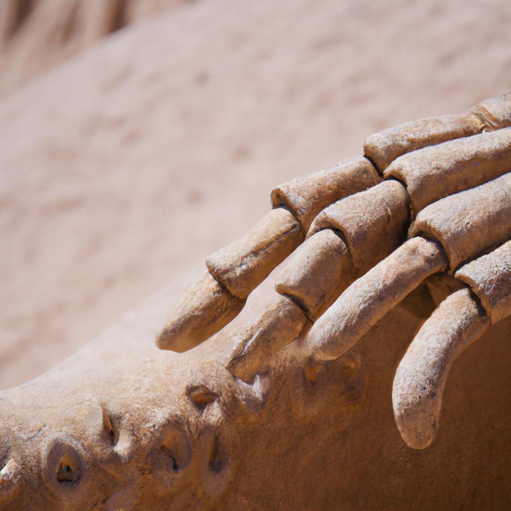 The intricate details of the Atacama desert hand in a close-up shot