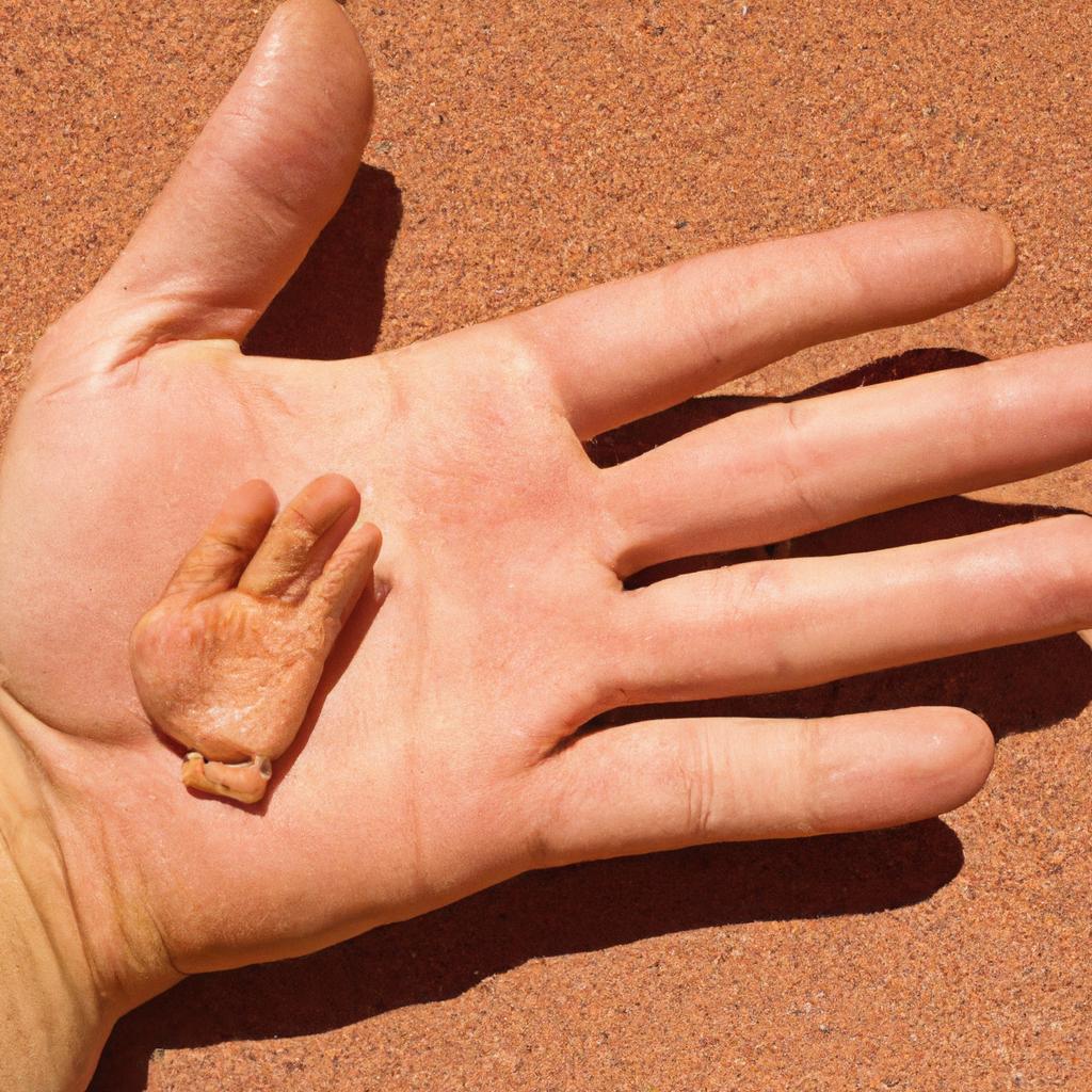The size difference between the Atacama Hand and a human hand