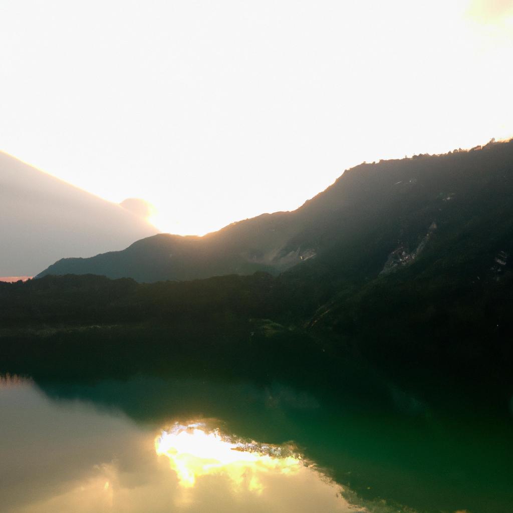 Watching the sunset over Austria Green Lake is a magical experience.