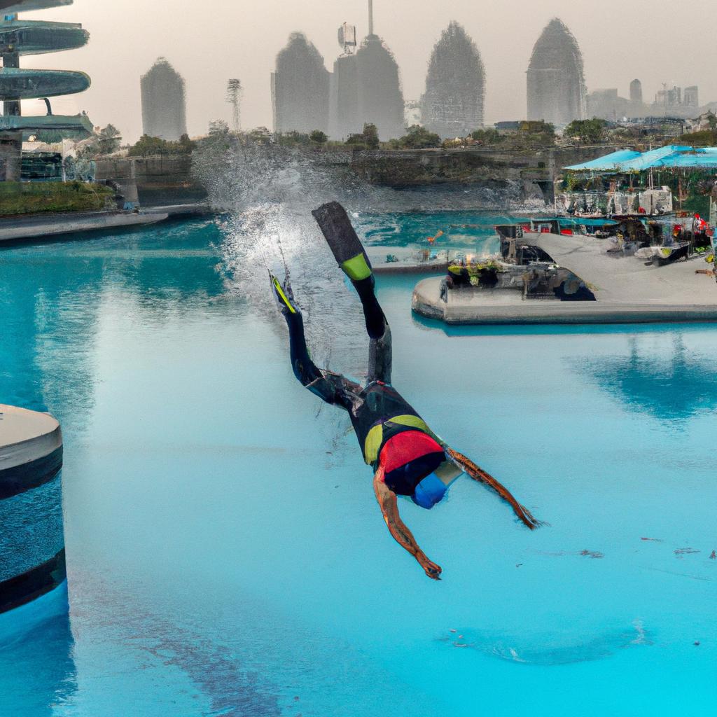 Take your diving skills to the next level with Deep Dive Dubai's high diving board