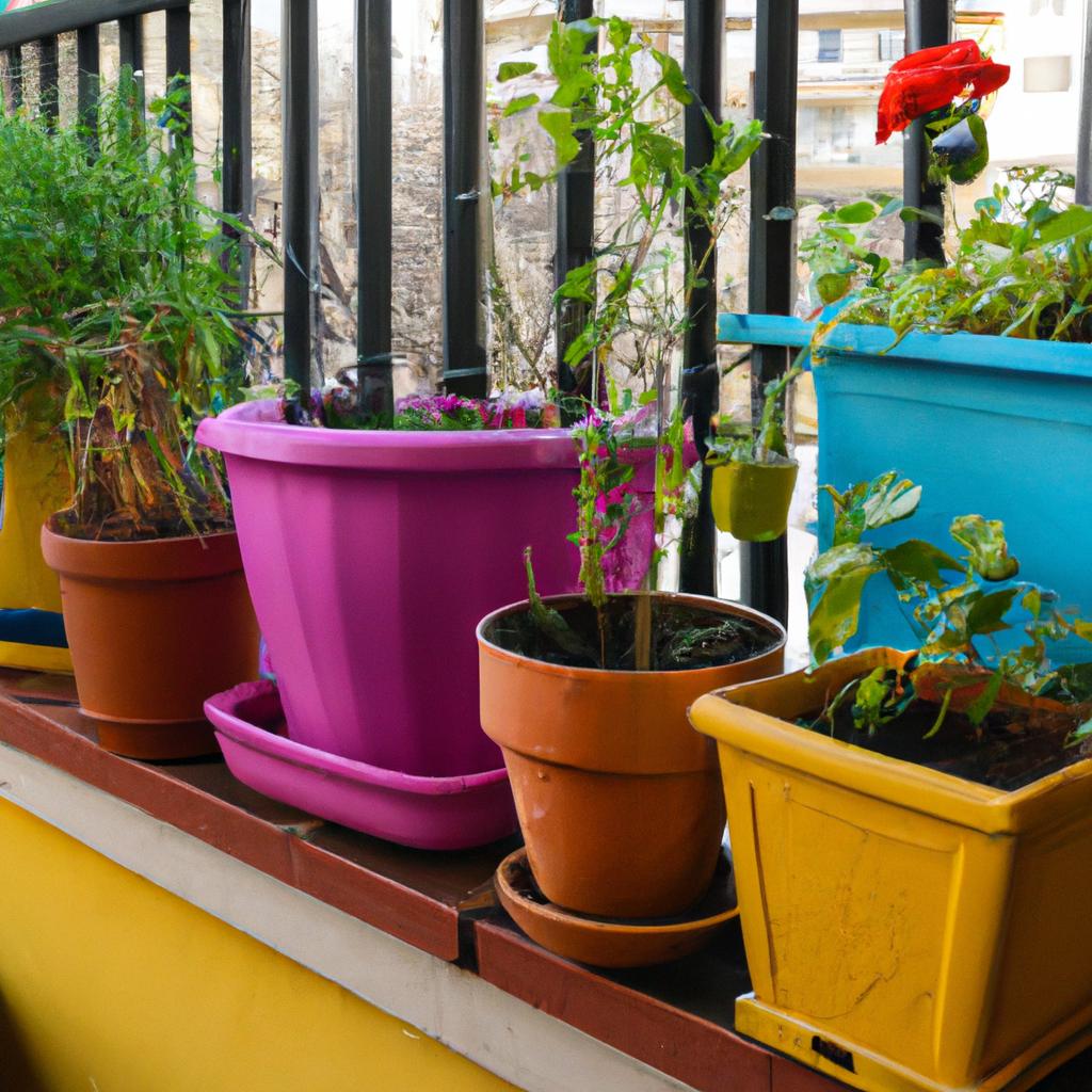 Create a mini garden oasis on your balcony with container gardening.