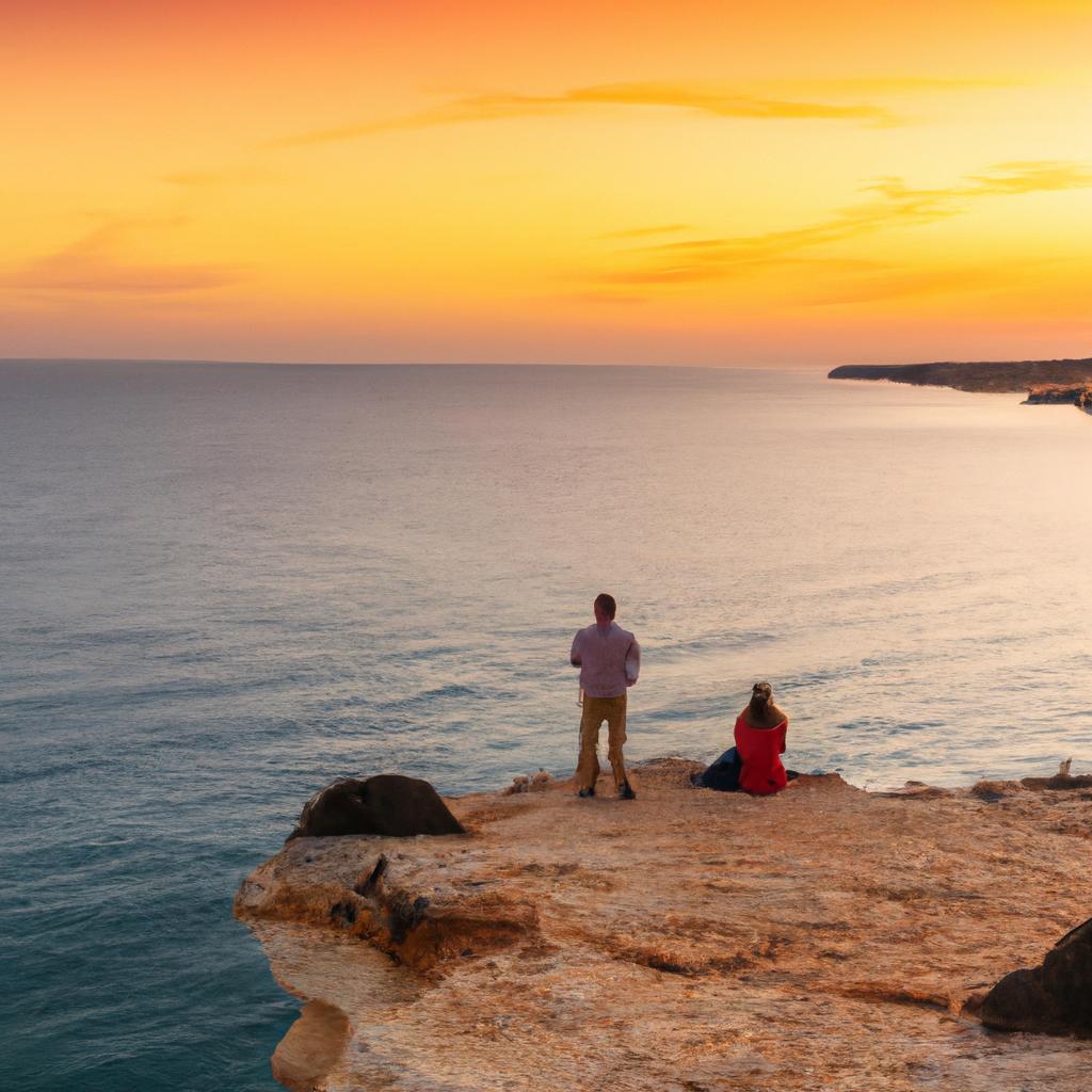 Experience the romantic sunset at the top of the Benagil cliffs
