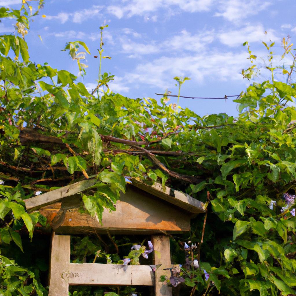 A charming garden feature that attracts birds and adds color to the space.