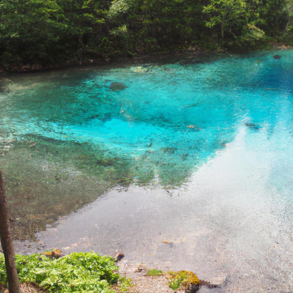 The crystal clear water of Blue Lake Japan is a result of the natural filtration process.