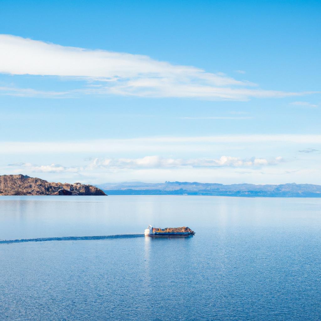The tranquil waters of Lago Titicaca make for a peaceful and serene boating experience, with stunning views all around.