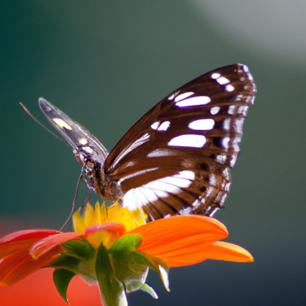 The fleeting beauty of a butterfly in a garden