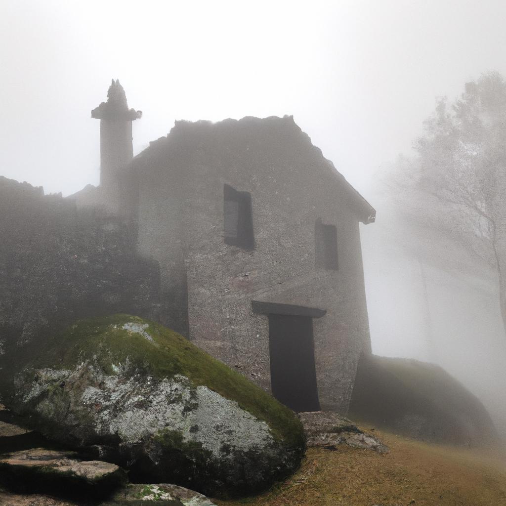 Casa de Penedo in the mist, an ethereal sight to behold