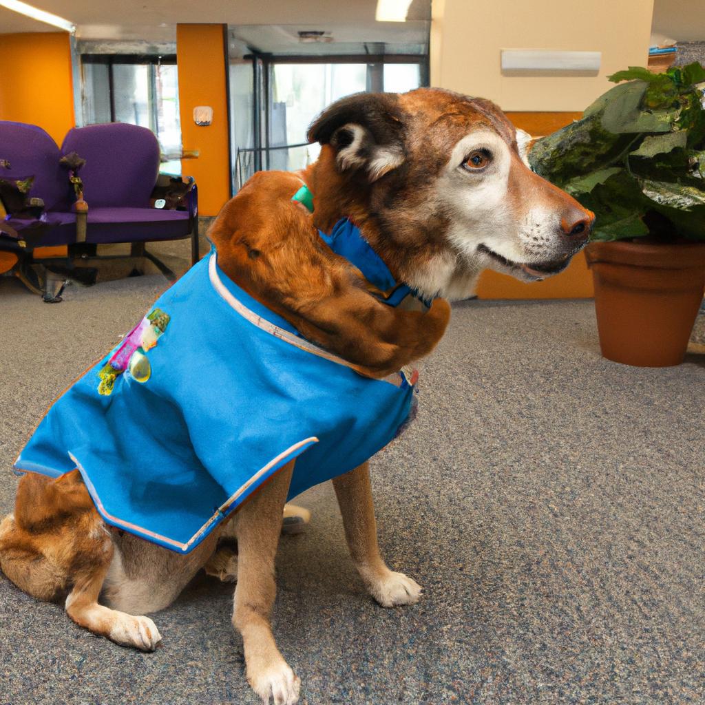 A certified therapy dog spreading love and happiness to a patient in a hospital