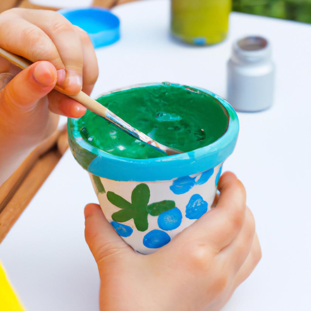 Painting flower pots is a fun and creative garden craft activity that kids will love.
