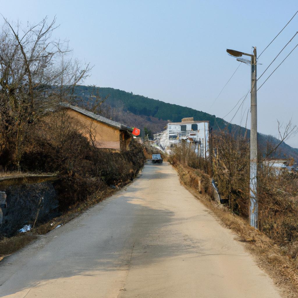 A glimpse of rural life while driving on a Chinese mountain road