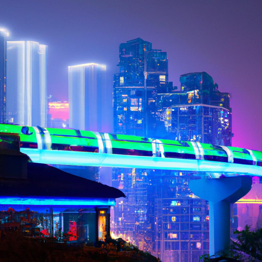 Chongqing Monorail station is a vibrant and bustling hub of activity for commuters and tourists