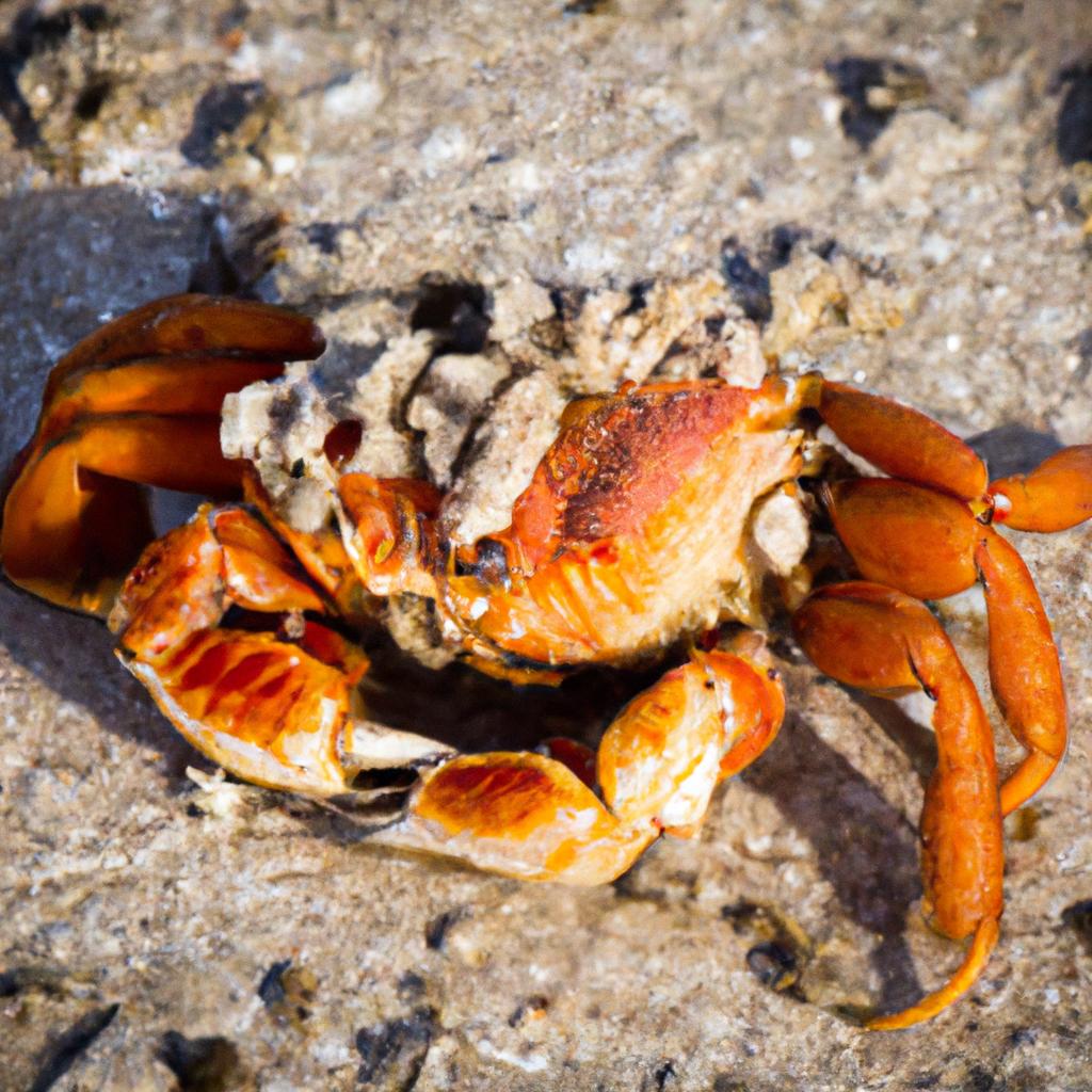 During the migration, Christmas crabs undergo molting, shedding their exoskeleton to grow a new one.