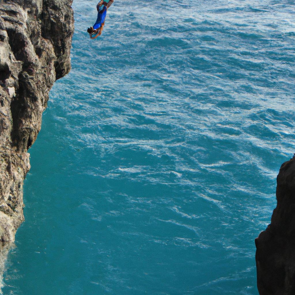 Cliff jumping is one of the most thrilling and popular activities at Thor's Hole.