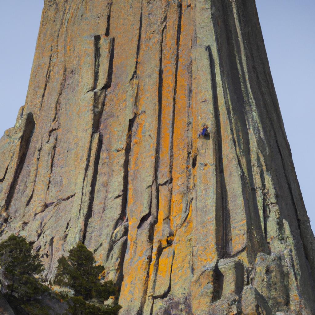 Take on the challenge of rock climbing at Devil's Tower, a world-renowned destination for climbers
