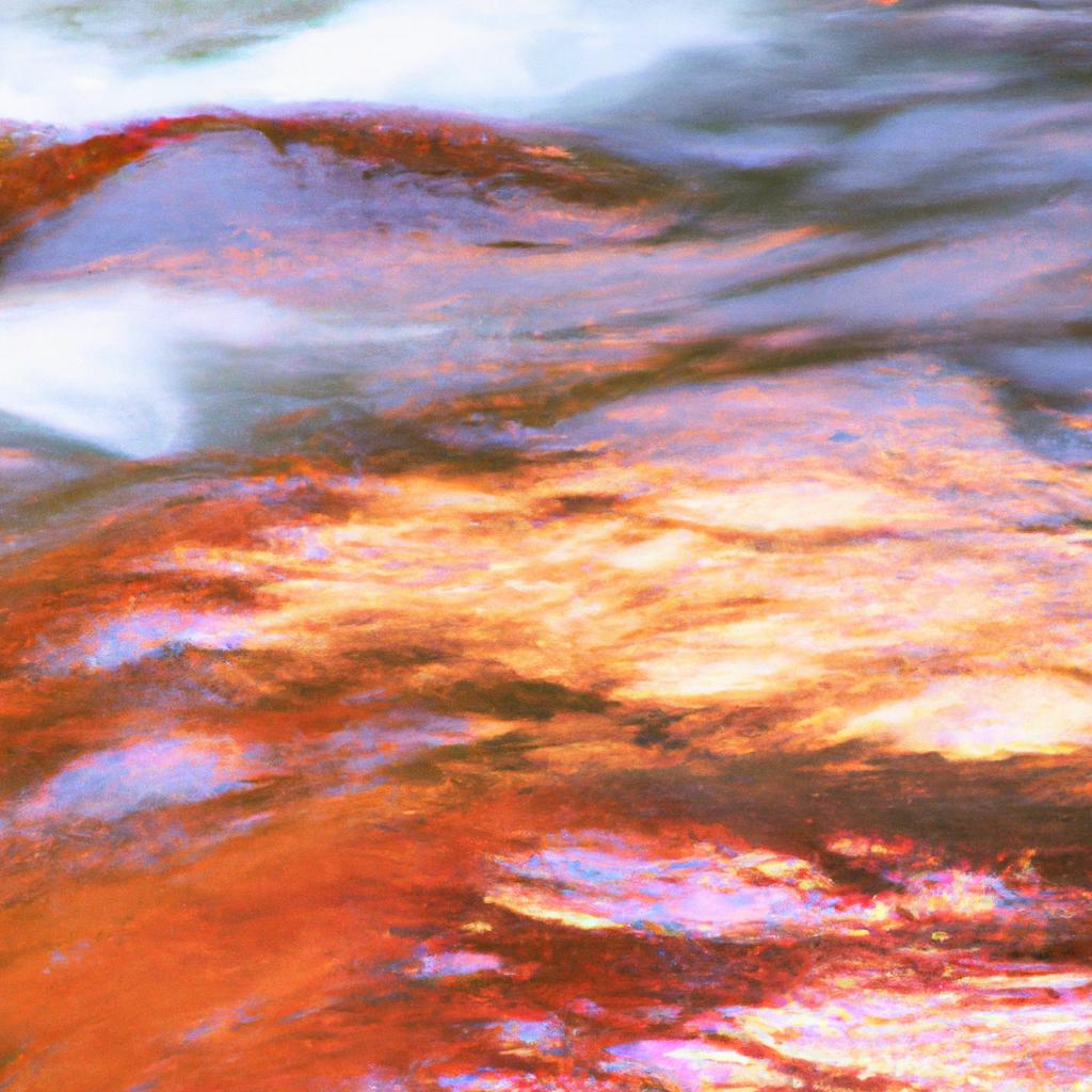 The water in the river appears to change color depending on the sunlight and mineral content.