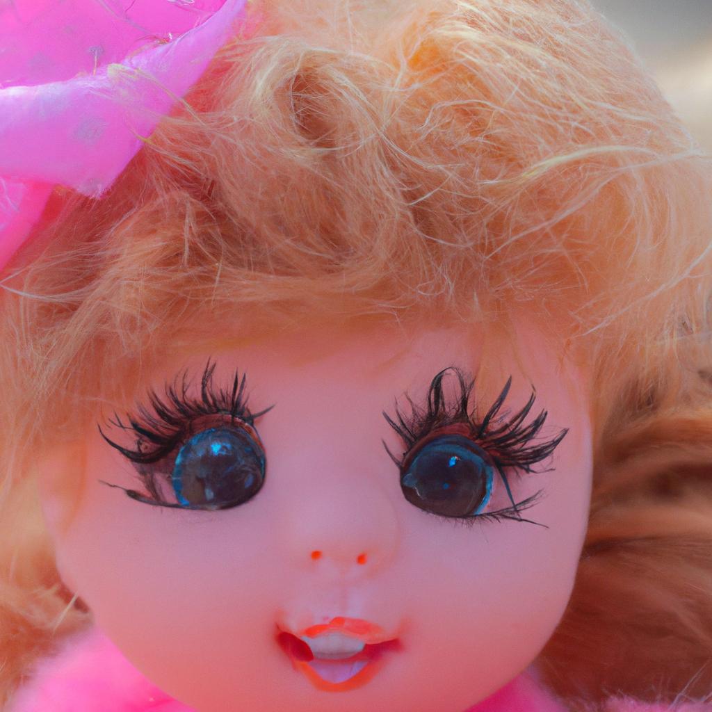 A creepy close-up of a doll's face on Dolls Island