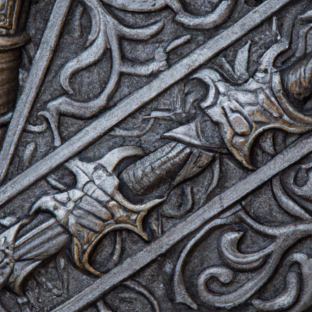 The intricate design details of the Swords of Stavanger
