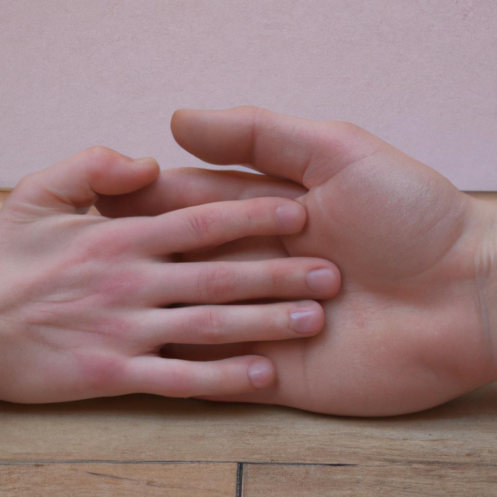 A pair of hands, one considerably larger than the other, are held side-by-side for comparison