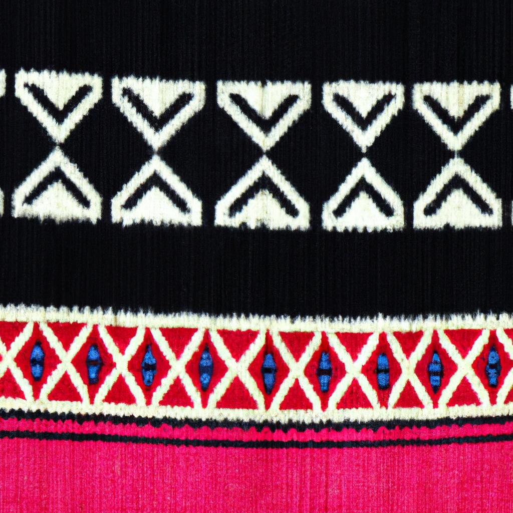 Intricate patterns on the Sentinel Island tribe's traditional cloth.