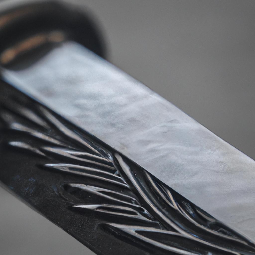 The razor-sharp edge of this Norway sword is highlighted in this close-up shot.
