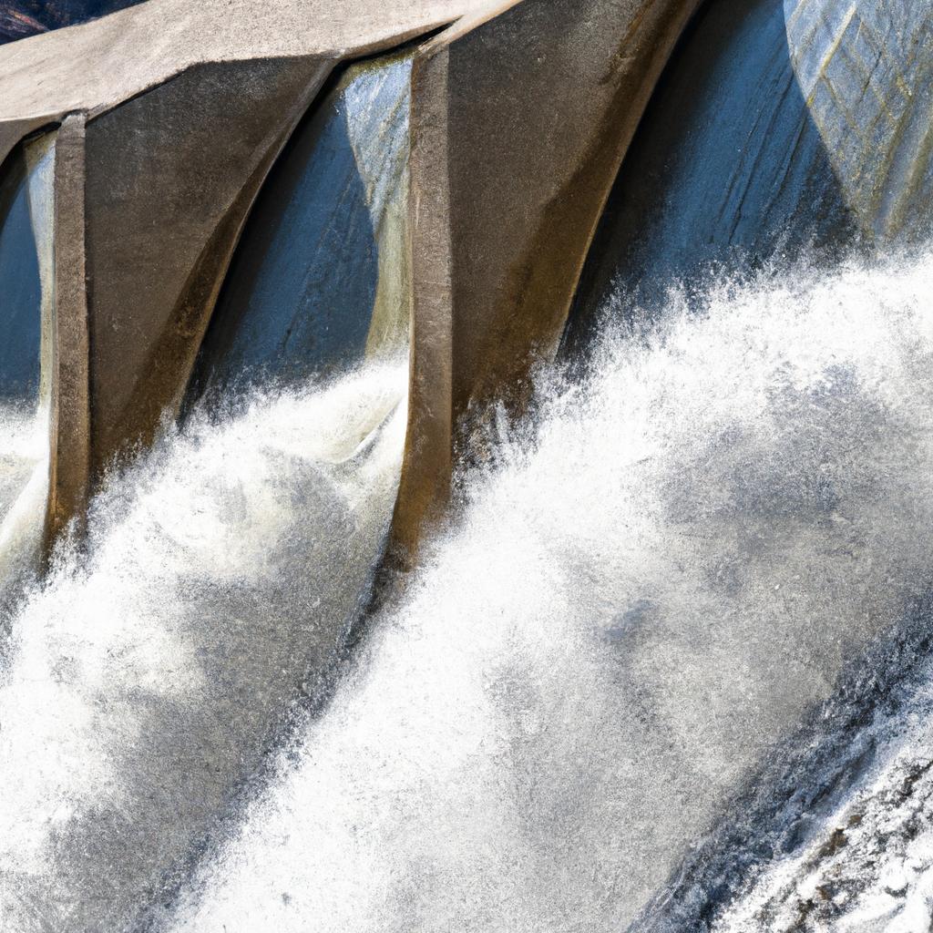 The spillway of the Ibex Dam releasing water into the river below