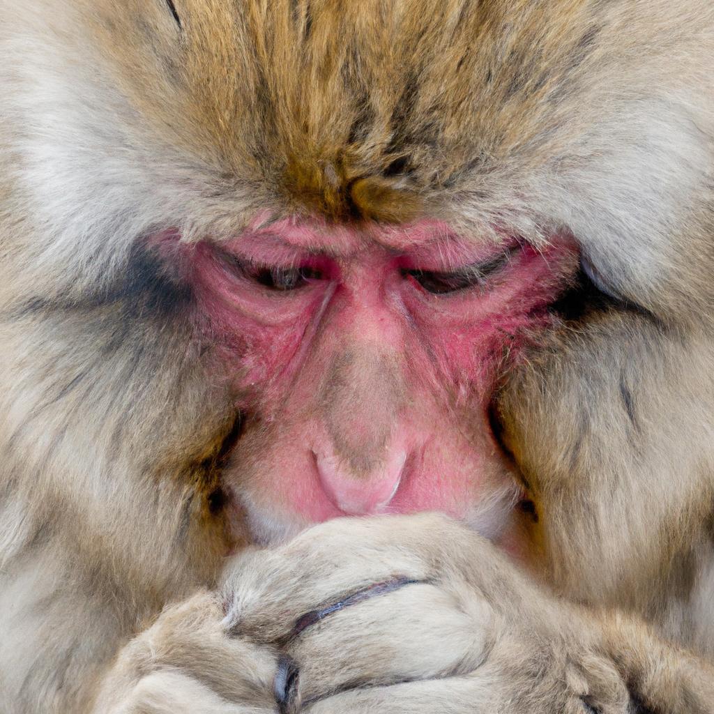 The physical features of Hokkaido snow monkeys enable them to survive in the harsh winter environment