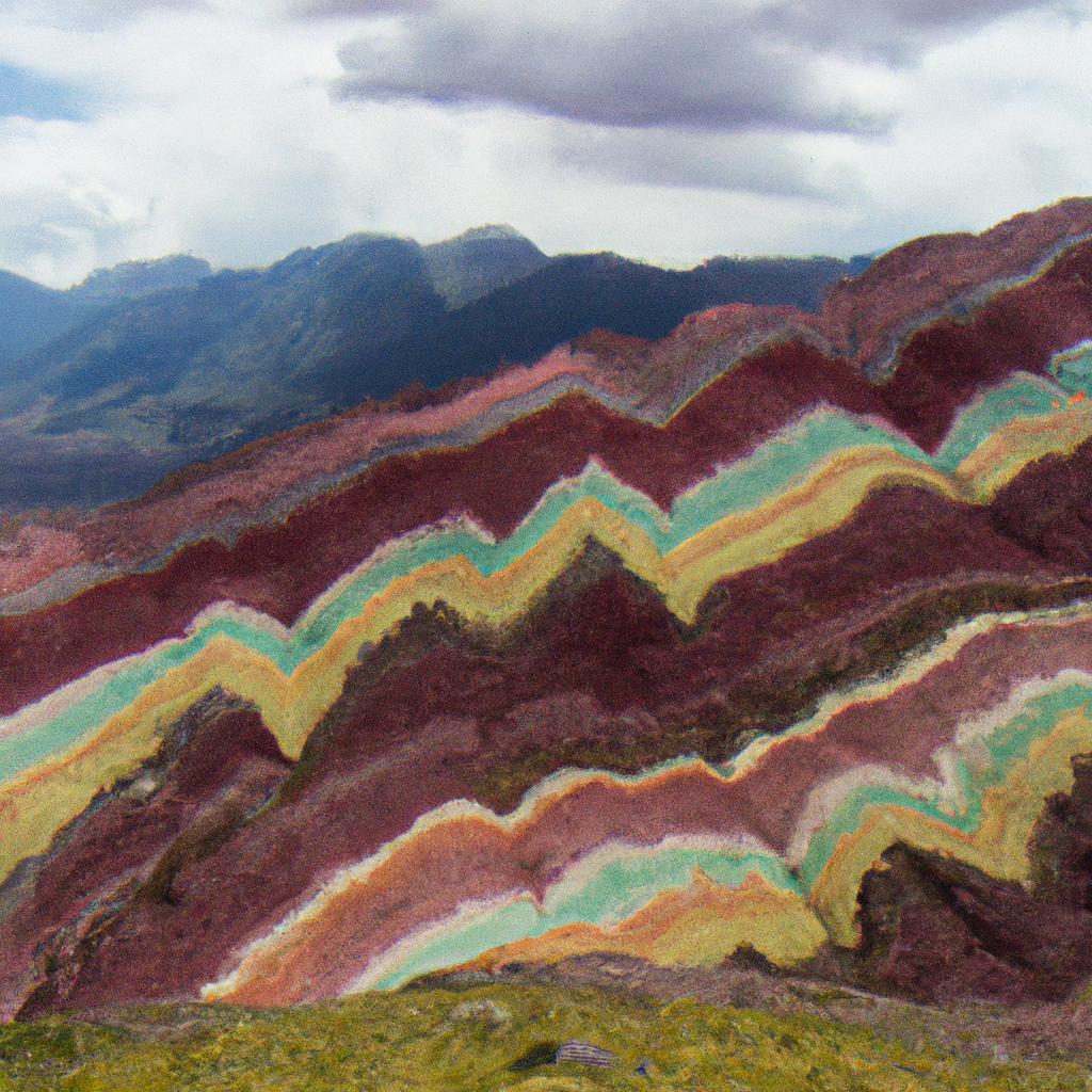 Up-close look at the colorful minerals on the 7 Colors Mountain in Peru