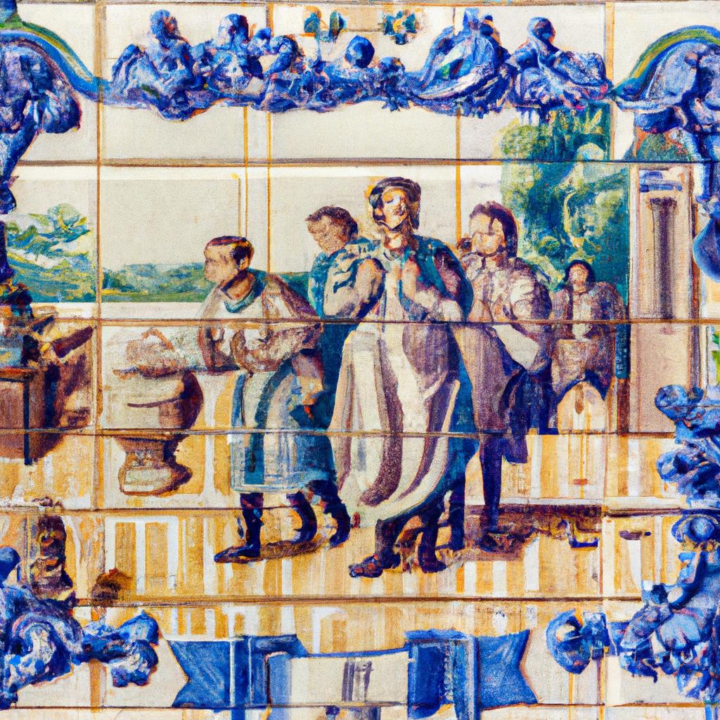 The intricate details of this traditional Portuguese tile mural in House of Portugal showcase the country's love for ornate and colorful tilework.