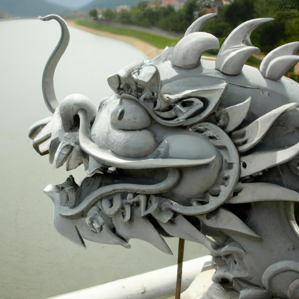 The dragon head on the Dragon Vietnam Bridge is a remarkable example of Vietnamese architecture.