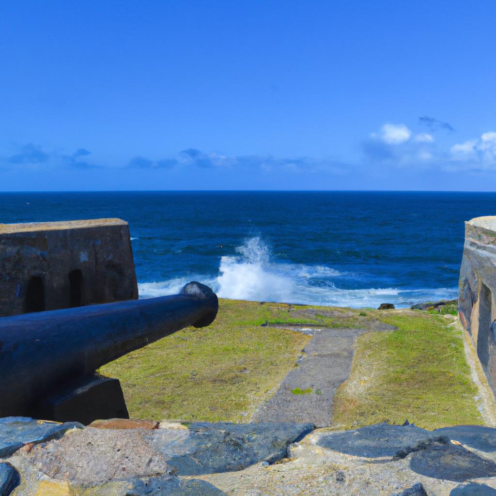 The coastal fort wall was once an important defense against sea attacks.