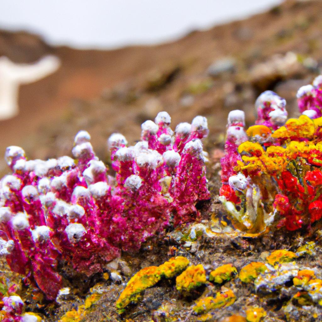 The vibrant colors of the flowers on the slopes of Ausangate mountain.