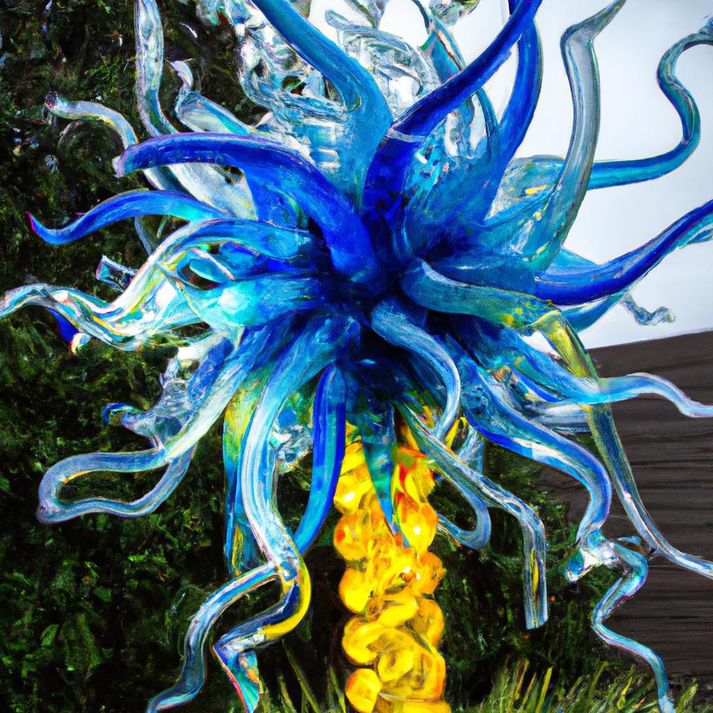 Get up close and personal with the intricate details of a colorful glass flower in the Garden of Glass Seattle.